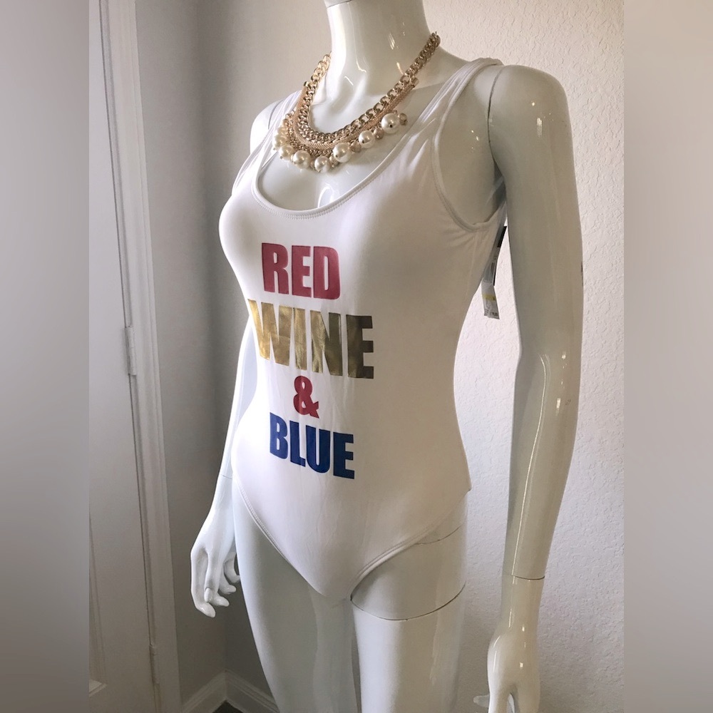 California Waves White Graphic One Piece